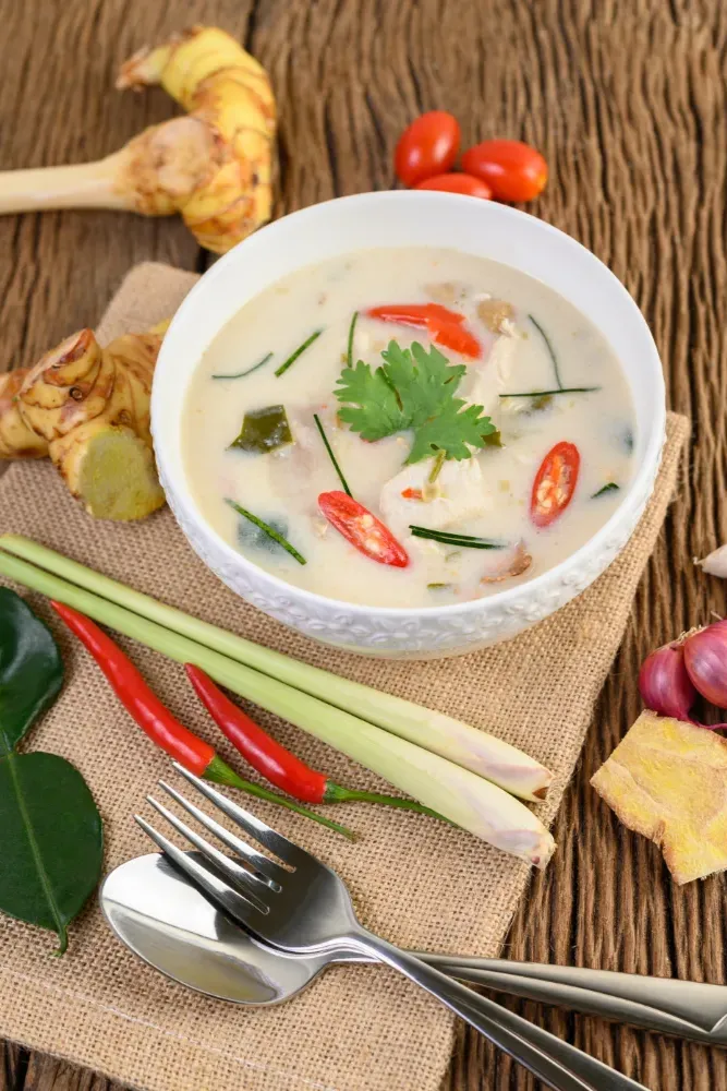 Tom Kha Gai (coconut soup with chicken)